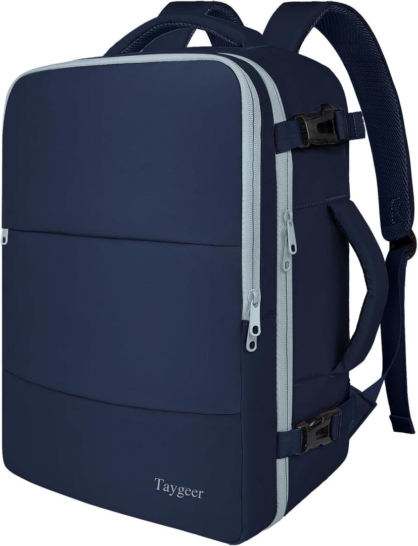 Taygeer Personal Item Backpack for Women, 35L Travel Backpack with Laptop Compartment & USB Charging Port, Lightweight Work Back pack for Weekend Business, Gifts, Ink Blue (Large)