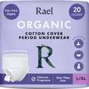 Rael Disposable Underwear for Women, Organic Cotton Cover - Postpartum Essentials, Leak Locker, Unscented, Maximum Coverage (Size L-XL, 20 Count)