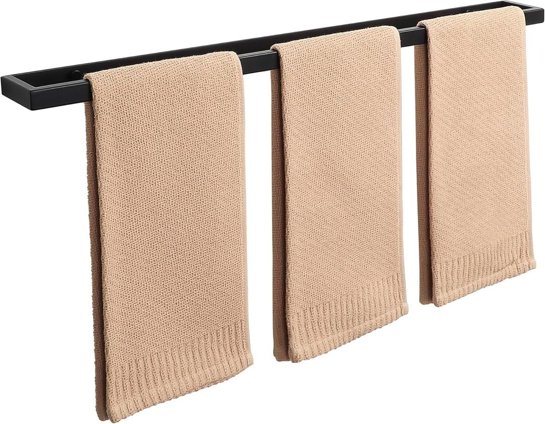 Alise Bath Towel Bars,28 Inch Towel Holder Towel Racks for Bathroom and Lavatory,SUS304 Stainless Steel Hand Towel Hanger Rail Wall Mount,Matte Black