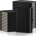 Laumoi 36 Sets Pocket Notebook Journals with Pens A6 Cute Small Journal Notebook Ruled Lined Mini Notepad Hardcover Executive Notebooks Set with Pen Holder for School Office, 3.7 x 5.7 Inch (Black)