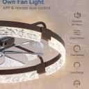 ZMISHIBO 24 Inch Ceiling Fans with Lights, Flush Mount Remote & App Control
