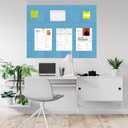 12 Pack Large Cork Board Alternative, 47" x 35" Bulletin Board, Felt Wall Tiles with Safe Removable Adhesive Tabs, Cork Boards for Walls Office School & Home (Lake Blue)