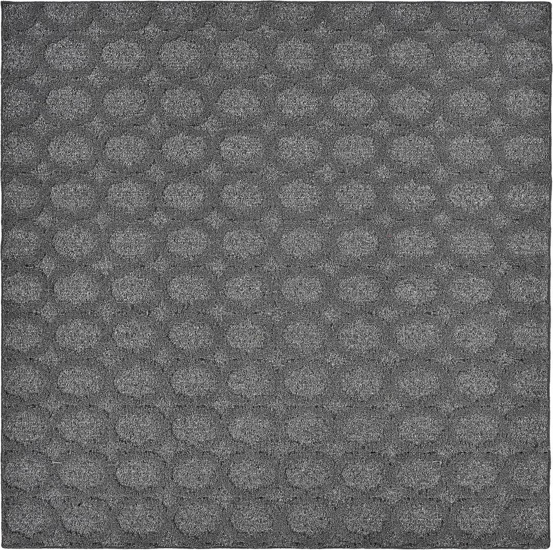 Garland Rug Garden Trellis 6 ft. x 6 ft. Square Indoor/Outdoor Area Rug Outdoor Waterproof Rug for Patio, Camping Rugs, RV, Porch, Deck, Camper, Balcony, Backyard for High-Traffic Areas, Heather Gray