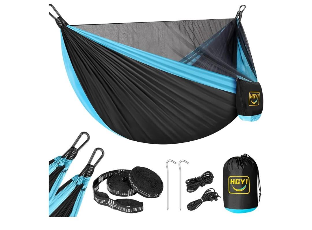 Camping Hammock Mosquito Net,Double & Single Portable Hammocks Hammocks with 2 Tree Straps,Hammock Tent for Travel Camping,Camping Accessories for Indoor Outdoor Hiking Backpacking Backyard Beach