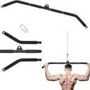 LAT Pull Down Bar, Dual Hook Bar Cable Attachment, Heavy Duty Gym Bar for Cable Machine, Suit for Resistance Band Training, Home Exercise