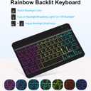 EAMPANG Case with Keyboard Mouse for Samsung Galaxy Tab A11 Plus/A9 Plus 2025/2023 11 inch,7 Color Backlight Detachable USB-C Keypad Magnetic Case with Pen Slot for Tablet A11+ A9+ 5G Dark Green