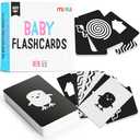 merka Newborn Flash Cards, Set of 25 Black and White High Contrast Baby Flashcards, Toys for Newborn, Visual Stimulation, Brain and Sensory Development