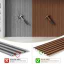 WPC Acoustic Slat Wall Panels 16-Pack 47.2'' x 6'', Accent 3D Wall Panel for Interior Wall Decor, Waterproof Fluted Textured Panel Wall Slats,Solid Walnut (Cover Approx.32 sq.ft)