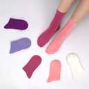 SERISIMPLE Kids Viscose Bamboo School Socks Soft flate Seam Color Anti Odor Thin Breathable Stretch Cuffs Girls Boy 5 Pairs (Medium, Purple&pink)