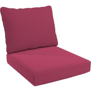 California Umbrella Outdoor Deep Seat, Patio Seat Cushion, 24 x 48 Inch, Premium Outdoor Memory Foam, Fade Resistant, Sunbrella Fabric, Hot Pink
