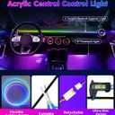 DUOFU365 Car Led Light Interior, RGB Dreamcolor Inside Light Music Sync, Under Dash Footwell Automotive Strip Light, 12V Acrylic Strip Light for Vehicle, Truck,Jeep, SUV with Car Charger(1set)