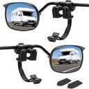 Universal Clip on Towing Mirrors Extensions for Towing Side Mirror Extenders with RainGuard Adjustable Convex Snap and Zap Tow Mirrors for Car Truck Trailer RV SUV Driver and Passenger Side