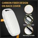 Smart Key Fob Case Carbon Fiber Texture TPU White Cover Compatible with Audi A4 A5 A6 A7 A8 W12 Q5 Hybrid R8 RS5 RS7 S4 S5 S6 S7 S8 SQ5 3 4 Button Keyless Entry Remote Control Accessories