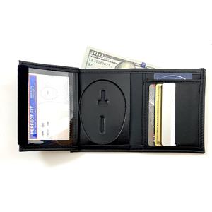 Perfect Fit Shield Wallets Los Angeles LAPD or Phoenix Police Department Badge Leather Black (Cutout PF158 for 3.5 in. Tall Badge)