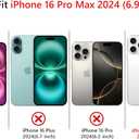 2 x NITITOP Compatible with iPhone 16 Pro Max Case Cute Aesthetic Floral Flower Vintage Rose Pattern Matte Clear Women Girl Full Camera Lens Slim Hard PC Shockproof Pritective Cover - Blue