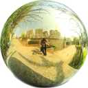 VCUTEKA Gazing Ball, 10" Stainless Steel Mirror Ball Reflective Garden Sphere, Gazing Globe for Home Garden Patio Lawn Outdoor and Indoor Decorative, Golden