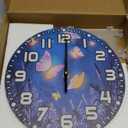 Glowing Butterflies Wall Clock 10 inch Round Silent Non Ticking Wood Wall Clocks Battery Operated Easy to Read Decorative Wall Clock for Bedroom Kitchen Living Room Bathroom
