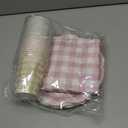 72 Pcs Gingham Party Supplies 9 Inch Easter Party Colorful Dessert Paper Plates and Napkins Disposable Scalloped Picnic Plaid Plates Napkins Cup Checkered Dinnerware Set for Easter Baby Shower Wedding