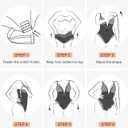 Popilush Lace Bodysuits for Women Corset Shapewear Tummy Control Body Suits V Neck Thong Underwired Outfits Side Zipper (M)