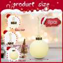 6 Pcs Velvet Christmas Balls Bulk Shatterproof Plastic Christmas Tree Decorations for Decorative Hanging Baubles (6, Beige, 3.94Inch)