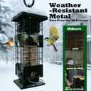 Squirrel Proof Bird Feeders Outdoor Hanging Metal Feeder, 4 Ports for Wild Birds | Weather-Resistant, 2.5 LB Capacity, Ideal for Family Yards & Gardens