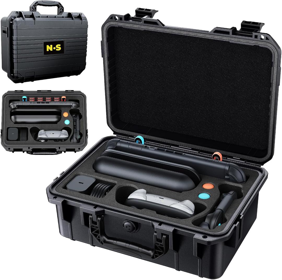 Auarte [Super Hard] Carrying Case for Nintendo Switch 2 / OLED/Switch 1, All in One Professional Waterproof Travel Storage Bag for Switch 2 Console, Pro Controller & Accessories