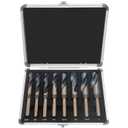 8-Piece Reduced Shank High Speed Steel Drill Bit Set with 1/2" Shank, 8 Sizes from 9/16" to 1", HSS 4241 Black & Gold Drill Bits for Mild Steel, Metal and Hard Wood