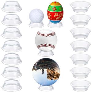 14 Pack Acrylic Baseball Case Holder, Reversible Dual-Side Display Stand for Softball, Golf Ball, Easter Egg, Crystal Sphere, Non-Scratch Stable Pedestal for Display Case, Collectibles, Signed Balls