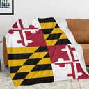 Maryland Flag Throw Blanket for Couch Sofa Plush Fleece Bed Blanket Lightweight Comfy Flannel Blankets Ultra-Soft Warm Blanket Throw for Home Camping Travel Gifts 60"x50"