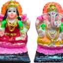 Lakshmi Ganesha Idol Set for Home Decor & Puja (3 Inch) | Handmade Murti Pair for Mandir, Diwali Decoration & Festive Gift