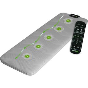 GhostBed Massage Mat with 3" Gel Memory Foam - 7 Full-Body Massage and Stretching Programs, Plus Vibration and Heat Therapy, Charcoal Grey
