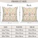 Boho Floral Throw Pillow Covers 20x20 inch Set of 2,Beige Boho Rug Geometric Floral Pattern Decor Double Sided Pattern Cushion Cover Soft Pillow Case Living Sofa Room Bed Square Pillow Cover