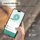 IRONZON Fingerprint Door Handle for Bedrooms - 191Y 4-in-1 Fingerprint Door Lock with Keypad and App Control, Smart Knob for Bedroom with Key, Keyless Entry Door Handle - Black