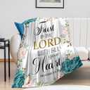 Christian Gifts for Women Inspirational Religious Blanket Bible Verse Scripture Prayer Throw Blanket Soft Flannel Healing Blanket 60"X50" (God 1)