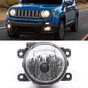 68256470AA Driver Or Passenger Side Compatible with 2015-2020 Jeep Renegade Fog Lights CH2592152 R=L Fog Driving Light Lamp With Bulbs