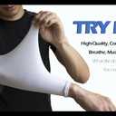 YISEVEN Sports Compression Arm Sleeves (Adult (one size fits most), 1 Pair - Ivory White)
