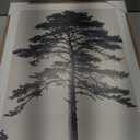 KUVIOKE Vintage Black Gray Forest Wall Art Framed Antique Retro Tree Prints Modern Rustic Artwork Bedroom Living Room Ready to Hang 16x24in (Natural Framed) (24L" x 16W" x 3 Panels Natural)