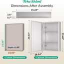 TokeShimi 16 x 24 Medicine Cabinets for Bathroom with Mirror, Assembly Required, Recessed Medicine Cabinet with Tempered Beveled Mirror, Stepless Adjustable Shelves, DTC Hinge