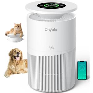 Air Purifier for Home Large Room up to 3620Ft, H13 True HEPA Air Purifiers for Home Pet Hair Dander Odor Pollen, Air Cleaner with Smart WiFi, 360 Air Intake, Auto Mode, Pet Lock, 22dB Quiet