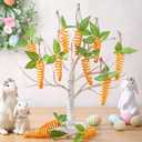 Threehoney 12 Pcs Easter Carrot Garland Decor Easter Carrot Hanging Ornaments Artificial Simulation Carrots Mini Artificial Carrots Spring Garland Decorations for Mantel Table Home Party DIY Crafts