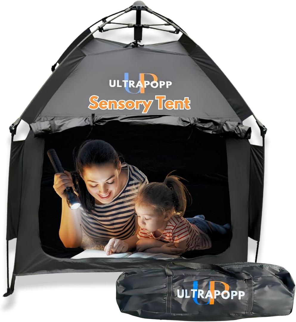 Sensory Tent for Kids, Instant Easy Setup & Pack Blackout Calming Tent for Autistic Children, ADHD, SPD, OCD (Square - 39x39x39")