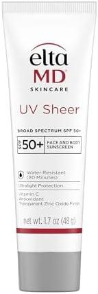 EltaMD UV Sheer Face Sunscreen, SPF 50+ No White Cast Sunscreen for Face and Body, Zinc Oxide Sunscreen Formula, EXpP 2025/11