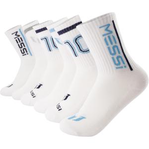 Boys' Lifestyle Crew Socks, 6-Pack, Soft & Stretchy, Comfortable (Large, White)