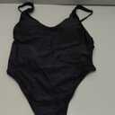 RELLECIGA Women's One Piece Thong Swimsuit (Large, Black)