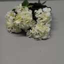 Artificial Geranium Fake Flowers for Outdoors Decoration, 6 Bundles Silk Geraniums White Flower UV Resistant Look Real Faux Plants for Front Door Garden Porch Planter Patio Balcony Yard Indoor Home