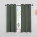 NICETOWN Dark Mallard Blackout Curtain Panels for Bedroom, Thermal Insulated Grommet Top Blackout Draperies and Drapes for Basement (2 Panels, W34 x L45-inch)