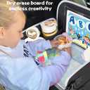 MENZOKE Kids Travel Tray for Toddler Car Seat, Toddler Gift for Boy Activities with Dry Erase Board & iPad Holder Stand, Road Trip Essentials Accessories Lap Tray for Boy as Birthday Gift, Black