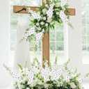 42'' Long Stem White Delphinium Artificial Flowers for Tall Vases 4PCS Fake Hollyhock Silk Flowers Realistic Larkspur Faux Flower for Home Wedding Table Decor Floral Arrangement (Pure White)
