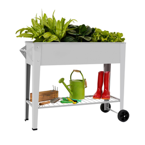 Elevate Herb Garden Planter Box Outdoor Raised Planter Box with Legs On Wheels for Vegetables Flower Tomato Patio Backyard