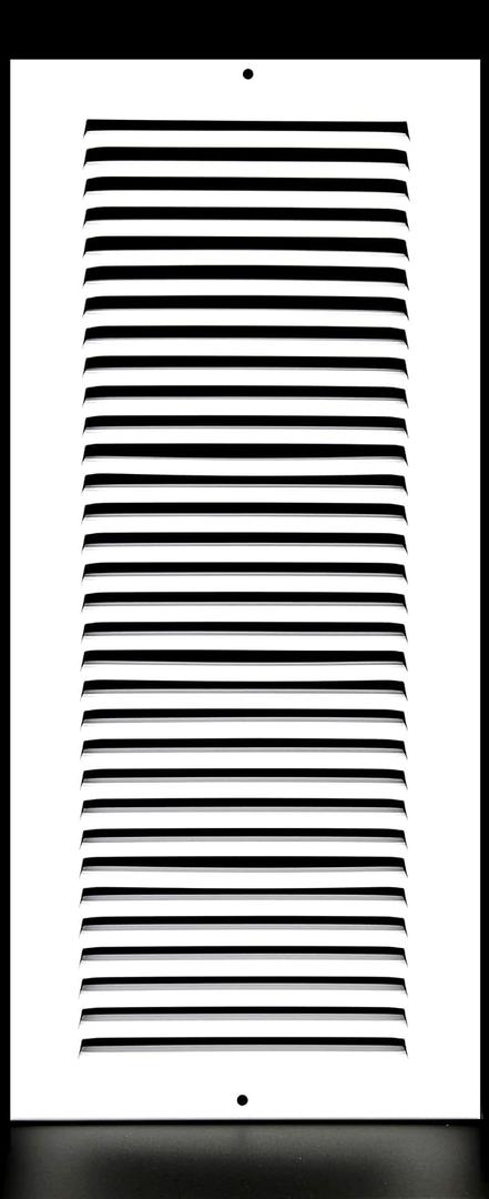 HVAC Premium 6'' x 16'' [Duct Opening] Flat Stamped Steel Return Air Grille - Sidewall and Ceiling - HVAC Vent Duct Cover - White [Outer Dimensions: 7.75''w X 17.75''h]